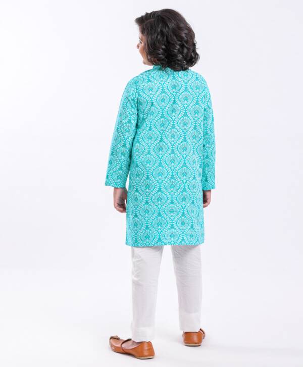 Full Sleeves Printed Kurta & Pyjama Set - Image 3