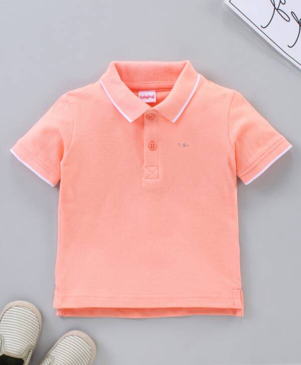 Half Sleeves Solid Polo T-Shirt - Pink