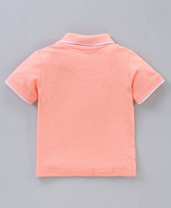 Half Sleeves Solid Polo T-Shirt - Pink - Image 2