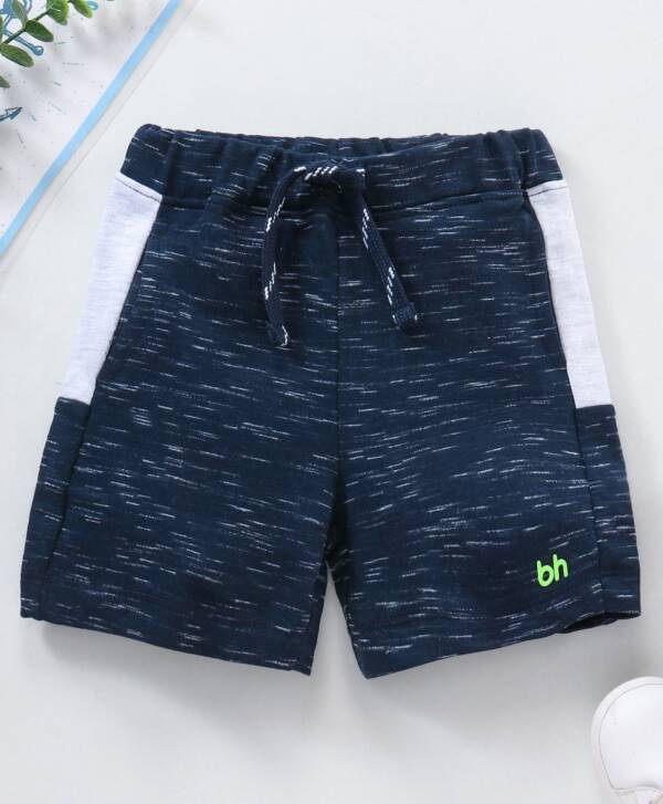 Knit Solid Color Shorts - Navy