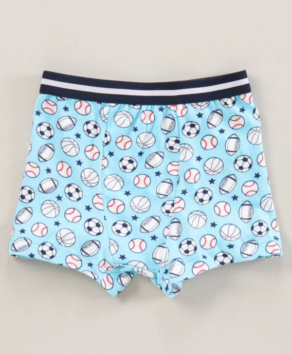 100% Cotton Knitted Briefs All Over Printed Pack of 3 - Blue - Image 2