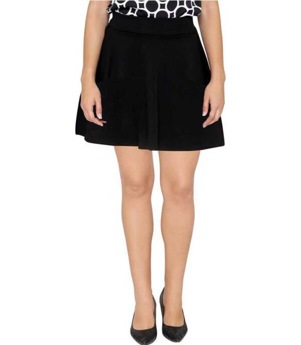 Chimp Women Solid A-line Black Skirt