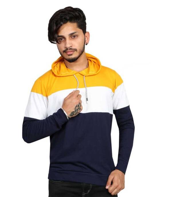 Full Sleeve Color Block Men Sweatshirt