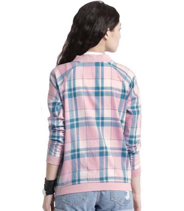 ROADSTER Full Sleeve Checkered Women Bomber Jacket - Image 3