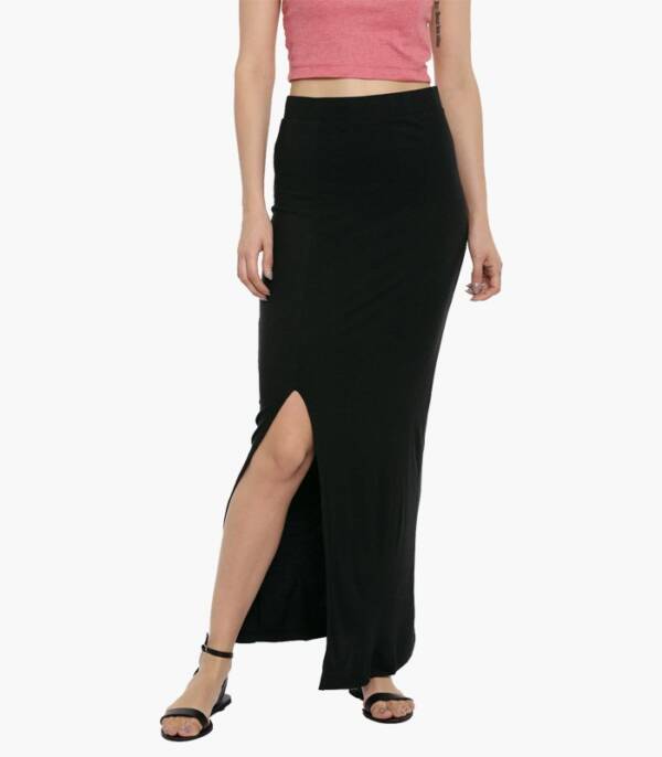 Women Black Solid Maxi Skirt