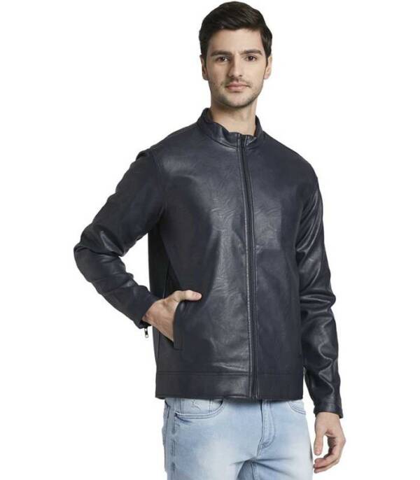 PARX Full Sleeve Textured Men Leather Jacket - Image 3