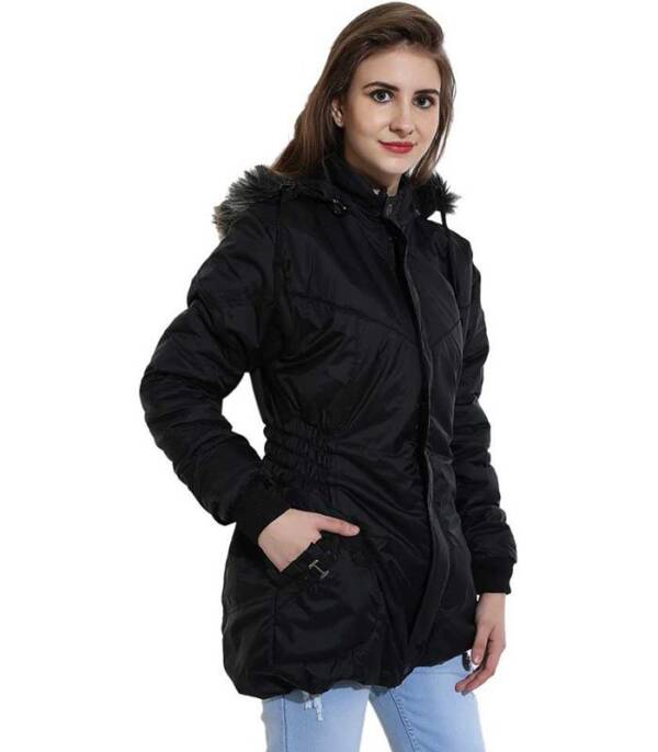 Masonic Full Sleeve Solid Women Padded Jacket - Image 3