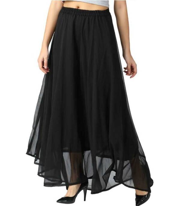 Fabrify Women Solid A-line Black Skirt