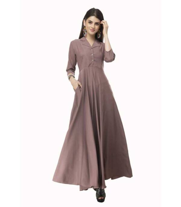 Women Maxi Rosewood Dress With Mask - Image 2