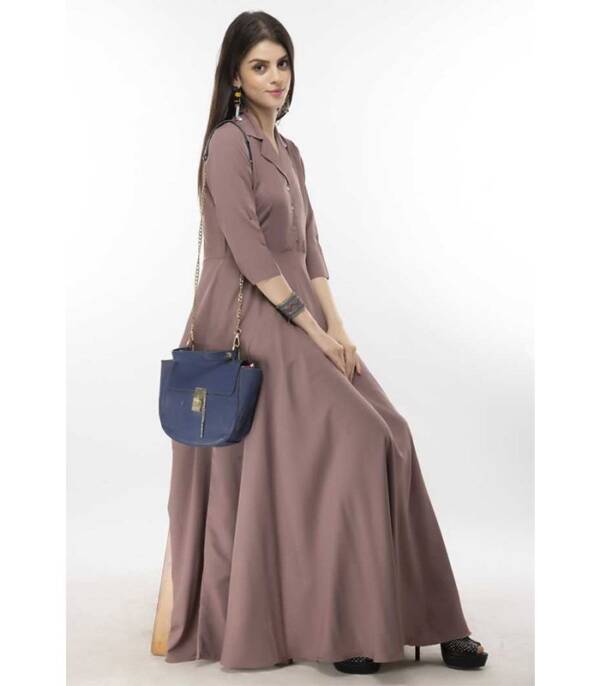 Women Maxi Rosewood Dress With Mask - Image 3