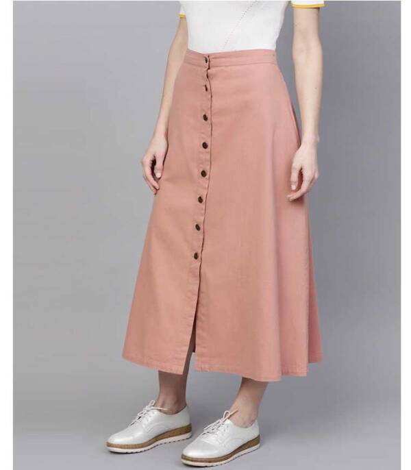 Sasfras Women Solid A-line Pink Skirt - Image 2